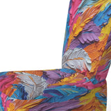 Rough Texture Colorful Feathers Painting - Modern Arm Chair