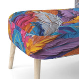 Rough Texture Colorful Feathers Painting - Modern Arm Chair
