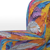 Rough Texture Colorful Feathers Painting - Modern Arm Chair