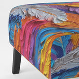 Rough Texture Colorful Feathers Painting - Modern Arm Chair