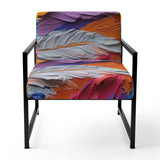 Rough Texture Colorful Feathers Painting - Modern Arm Chair