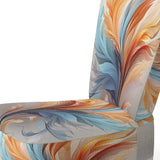 Fractal Boho Feather Amber Orange And Turquoise - Modern Accent Side Chair