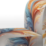 Fractal Boho Feather Amber Orange And Turquoise - Modern Accent Side Chair