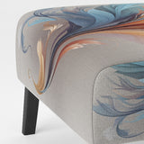 Fractal Boho Feather Amber Orange And Turquoise - Modern Accent Side Chair