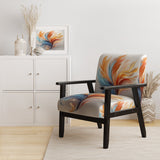 Fractal Boho Feather Amber Orange And Turquoise - Modern Accent Side Chair