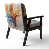 Fractal Boho Feather Amber Orange And Turquoise - Modern Accent Side Chair