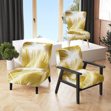 Tropical Golden Palm Leaves - Modern Arm Chair