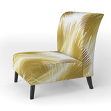 Tropical Golden Palm Leaves - Modern Arm Chair