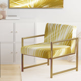 Tropical Golden Palm Leaves - Modern Arm Chair