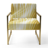 Tropical Golden Palm Leaves - Modern Arm Chair
