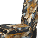 Golden Lily Flower Glam On Black - Upholstered Modern Accent Chairs