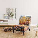 Summer Flower Field Of Poppies And Buttercups - Upholstered Traditional Accent Chairs