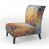Summer Flower Field Of Poppies And Buttercups - Upholstered Traditional Accent Chairs