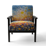 Summer Flower Field Of Poppies And Buttercups - Upholstered Traditional Accent Chairs