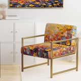 Summer Flower Field Of Poppies And Buttercups - Upholstered Traditional Accent Chairs
