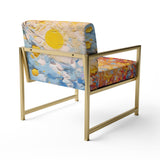 Summer Flower Field Of Poppies And Buttercups - Upholstered Traditional Accent Chairs