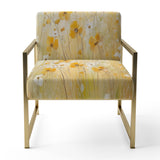 Blooming Yellow Poppy Flowers In The Meadows - Traditional Accent Slipper Chair