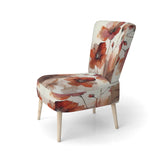 Red Poppy Flowers Delicate Retro Watercolor - Upholstered Traditional Accent Chairs