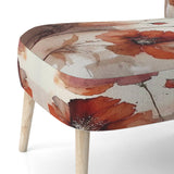 Red Poppy Flowers Delicate Retro Watercolor - Upholstered Traditional Accent Chairs
