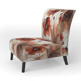 Red Poppy Flowers Delicate Retro Watercolor - Upholstered Traditional Accent Chairs
