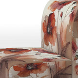 Red Poppy Flowers Delicate Retro Watercolor - Upholstered Traditional Accent Chairs