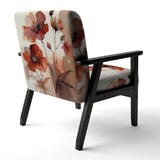 Red Poppy Flowers Delicate Retro Watercolor - Upholstered Traditional Accent Chairs