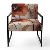 Red Poppy Flowers Delicate Retro Watercolor - Upholstered Traditional Accent Chairs