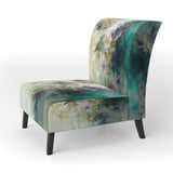 Blue Poppy Flowers Delicate Retro Watercolor - Upholstered Traditional Accent Chairs