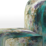 Blue Poppy Flowers Delicate Retro Watercolor - Upholstered Traditional Accent Chairs