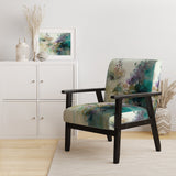 Blue Poppy Flowers Delicate Retro Watercolor - Upholstered Traditional Accent Chairs