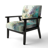 Blue Poppy Flowers Delicate Retro Watercolor - Upholstered Traditional Accent Chairs
