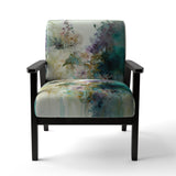 Blue Poppy Flowers Delicate Retro Watercolor - Upholstered Traditional Accent Chairs
