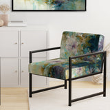 Blue Poppy Flowers Delicate Retro Watercolor - Upholstered Traditional Accent Chairs