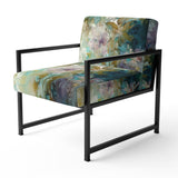 Blue Poppy Flowers Delicate Retro Watercolor - Upholstered Traditional Accent Chairs