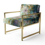 Blue Poppy Flowers Delicate Retro Watercolor - Upholstered Traditional Accent Chairs