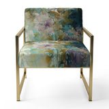 Blue Poppy Flowers Delicate Retro Watercolor - Upholstered Traditional Accent Chairs
