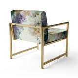 Blue Poppy Flowers Delicate Retro Watercolor - Upholstered Traditional Accent Chairs