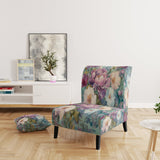 Retro Collage Blossoming Wildflowers - Traditional Arm Chair