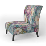 Retro Collage Blossoming Wildflowers - Traditional Arm Chair