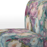 Retro Collage Blossoming Wildflowers - Traditional Arm Chair