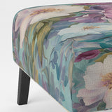 Retro Collage Blossoming Wildflowers - Traditional Arm Chair