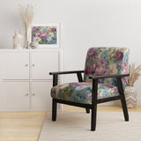 Retro Collage Blossoming Wildflowers - Traditional Arm Chair