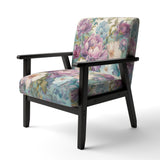 Retro Collage Blossoming Wildflowers - Traditional Arm Chair