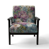 Retro Collage Blossoming Wildflowers - Traditional Arm Chair
