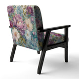 Retro Collage Blossoming Wildflowers - Traditional Arm Chair