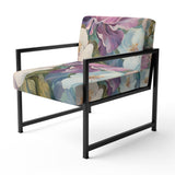 Retro Collage Blossoming Wildflowers - Traditional Arm Chair