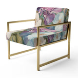 Retro Collage Blossoming Wildflowers - Traditional Arm Chair