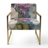Retro Collage Blossoming Wildflowers - Traditional Arm Chair