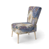 White Hibiscus Blossoming Retro Illustration - Traditional Arm Chair