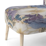 White Hibiscus Blossoming Retro Illustration - Traditional Arm Chair
